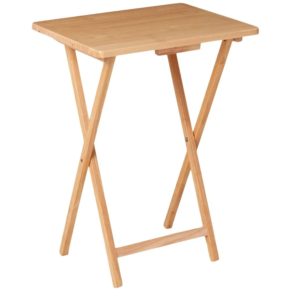 No Assembly Required Folding TV Tray Table – Natural L 19 x W 15 x H 26 inch