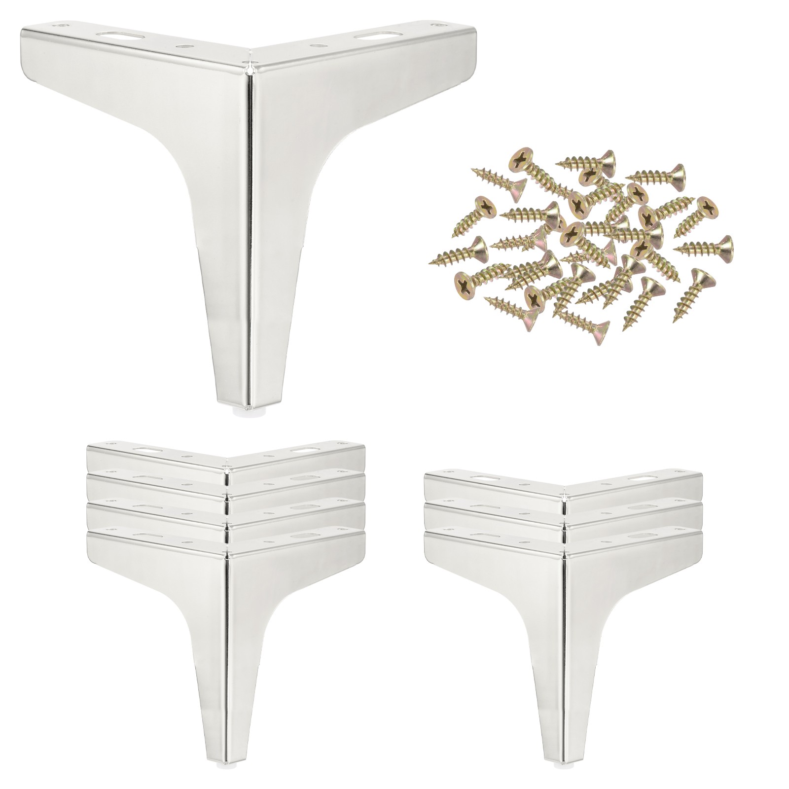8Pcs 13cm Metal Sofa Replacement Legs for Furniture, Silver