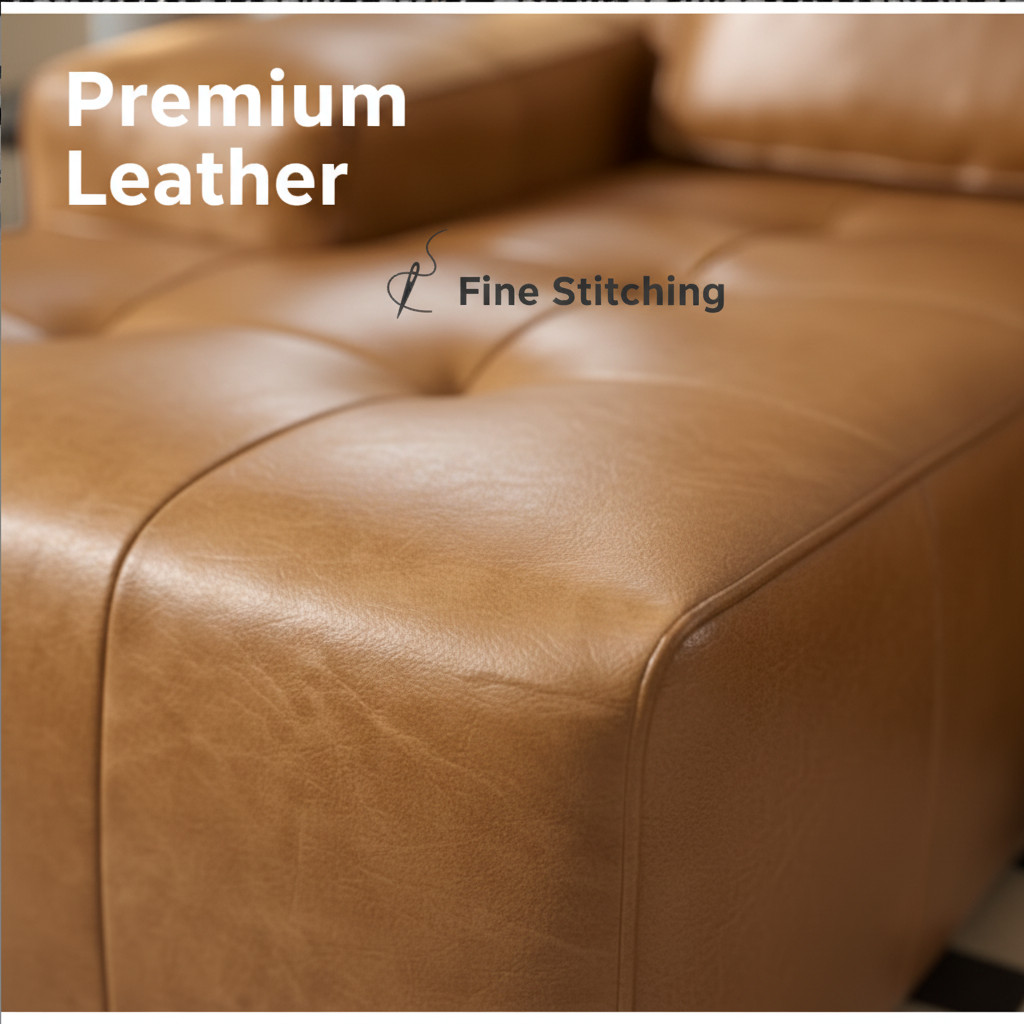 L Shaped Modular Sofa Boneless Cloud Sectional Couch with Left Chaise Brown