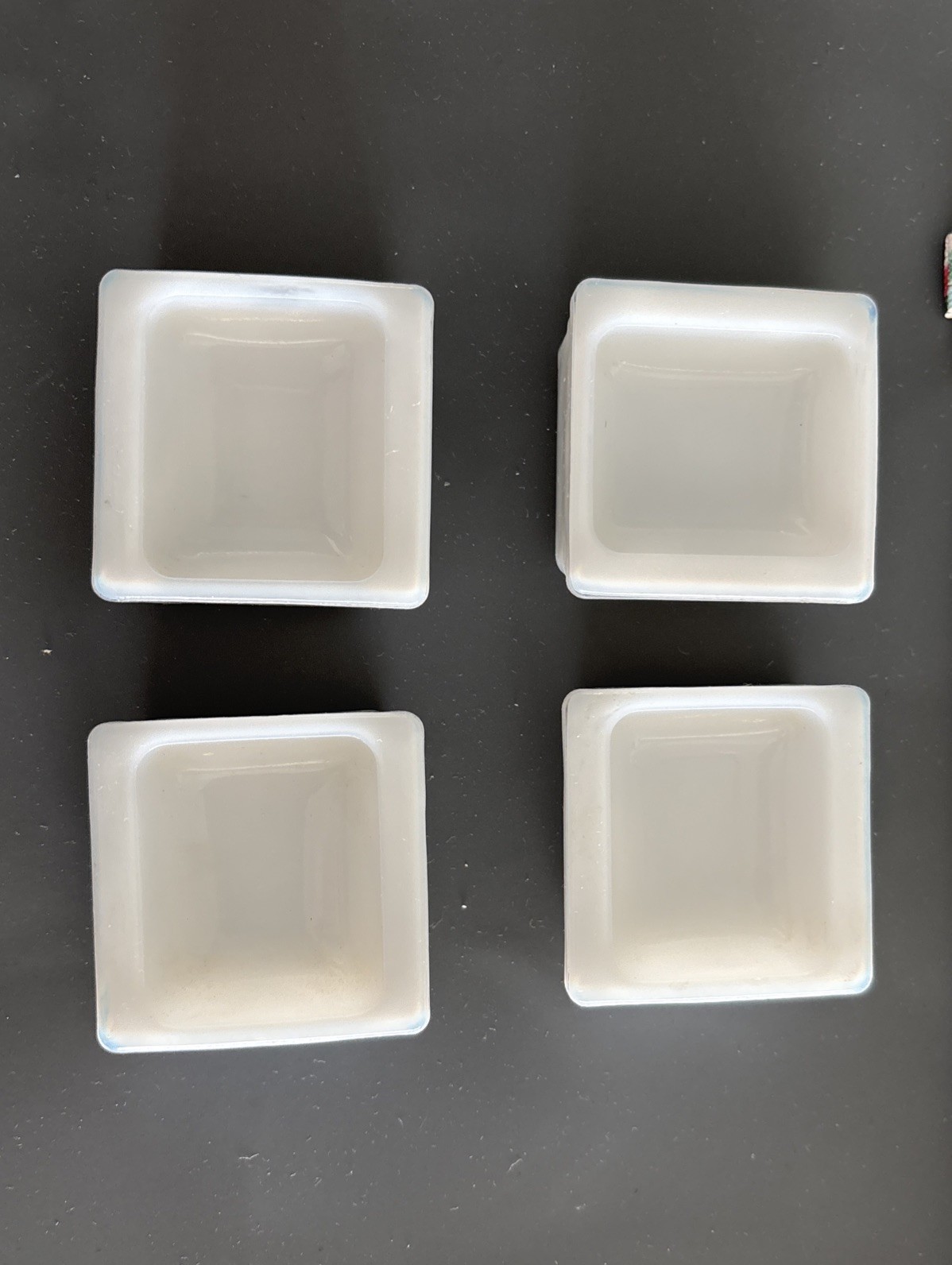 Vintage RARE White Milk Glass Furniture Leg Casters Lot 4 Set