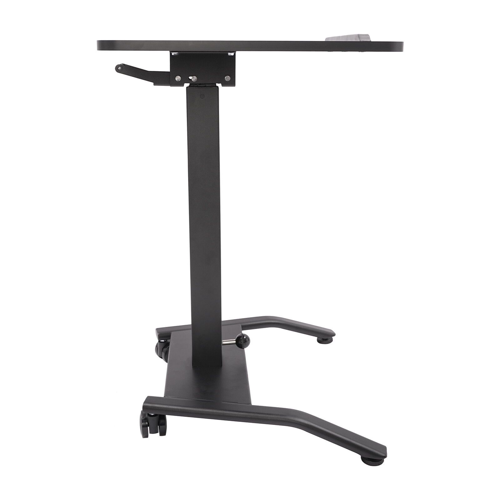 Adjustable Rolling Podium Desk Standing Lifting Computer Desk Black 25.5*17in