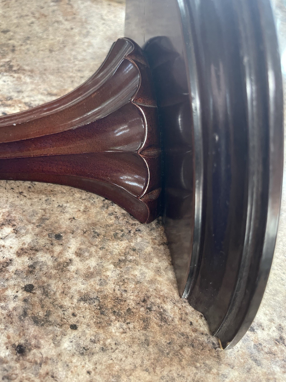 Vtg Bombay Company Mahogany Wood Wall Shelf Sconce Half Moon Fluted Floating