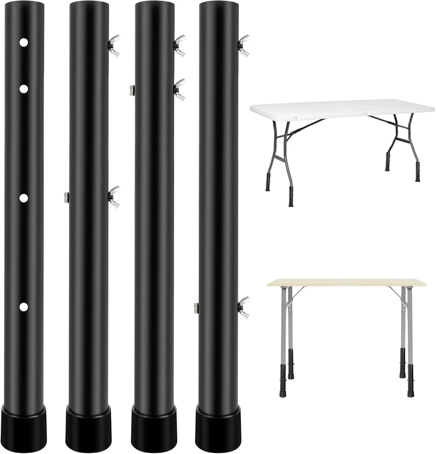 4 Packs Folding Table Leg Extenders, Highly Durable Steel Risers, Table Leg Exte