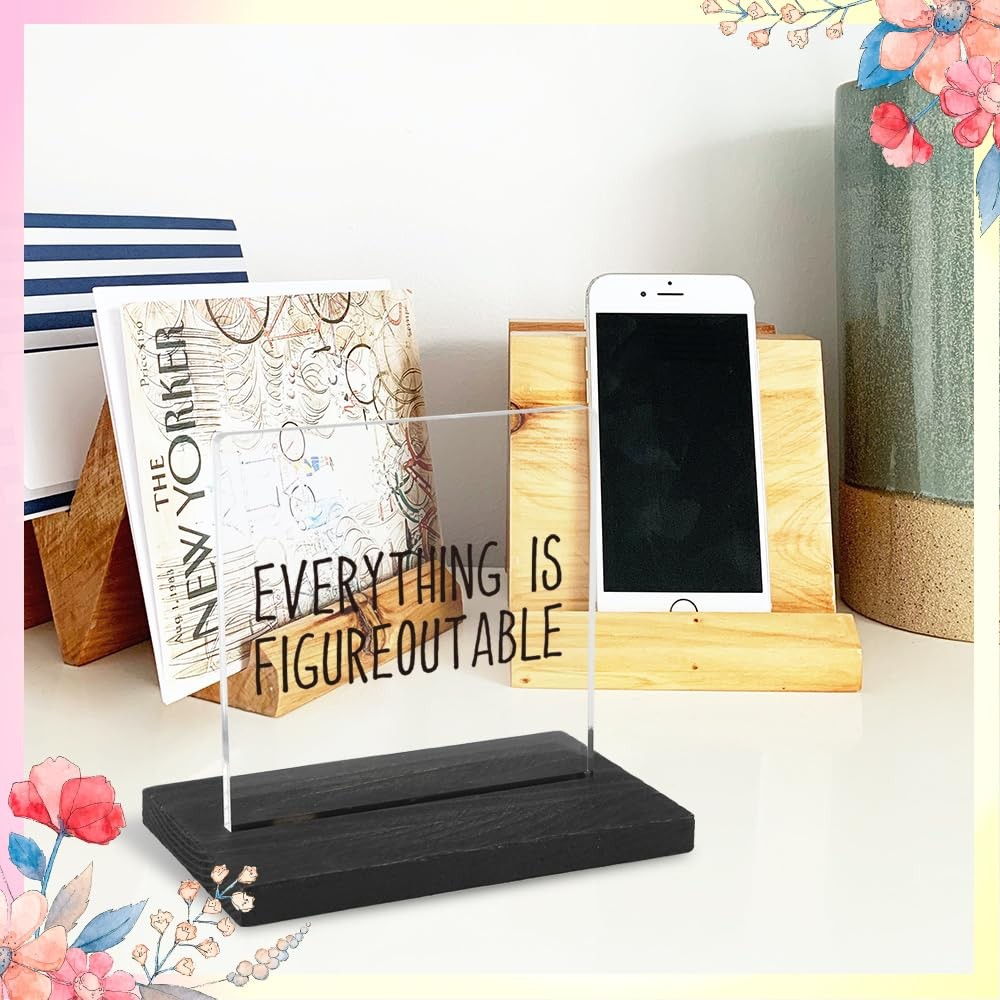 Motivational Office Desk Decor for Women, 4 inches x 4 inches, Transparent