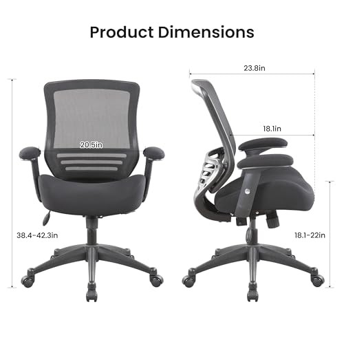 400lbs Mesh Ergonomic Super Soft Wide Cushion Office Black Frame Black Fabric