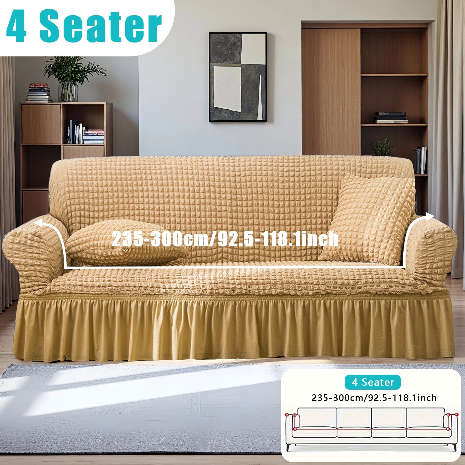Elastic sofa cover easily fits dresses, durable universal furniture protection