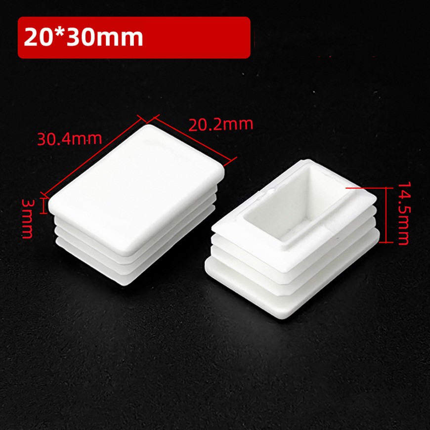 Plastic End Caps For Tubing Blanking Plugs Inserts Furniture Feet Oblong / White