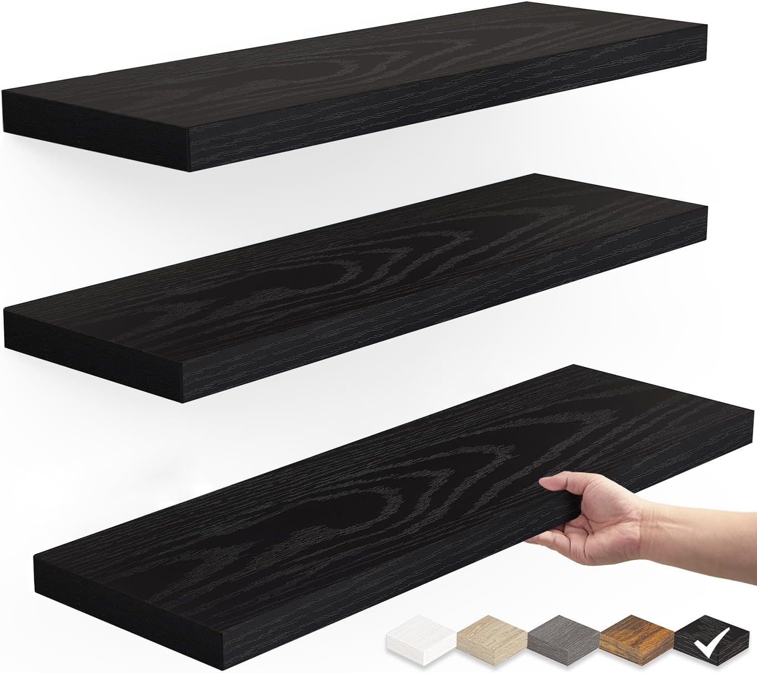 Floating Shelves for Wall, Wall Mounted Rustic Wood Shelves for Bathroom, Bedroo
