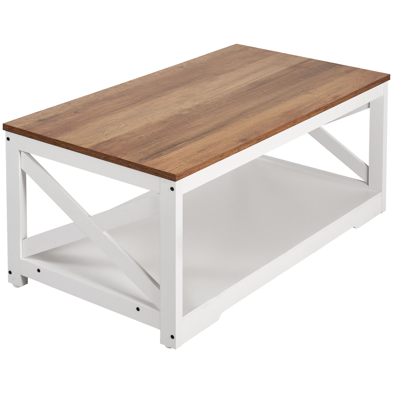 Uimoso 3-Piece Rustic Coffee Table Set with 40-Inch Table and 2 Side Tables