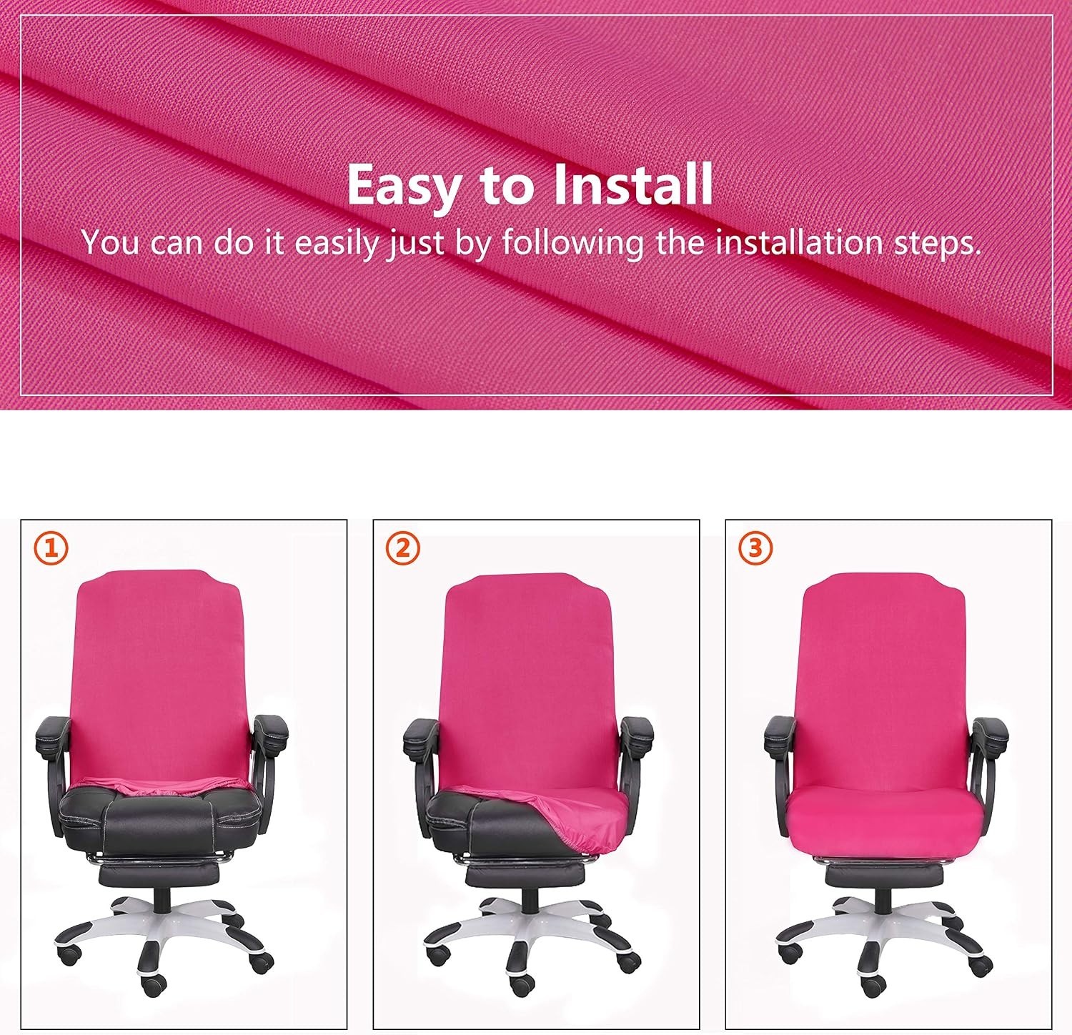 Stylish Dark Pink Office Chair Protector with Zipper Closure for Convenience