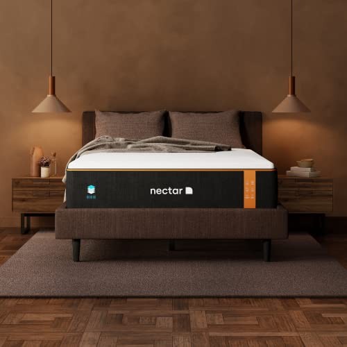 NECTAR PREMIER COPPER 14″ FULL MATTRESS MEDIUM FIRM 5 LAYERS – WHITE/POLKA DOT