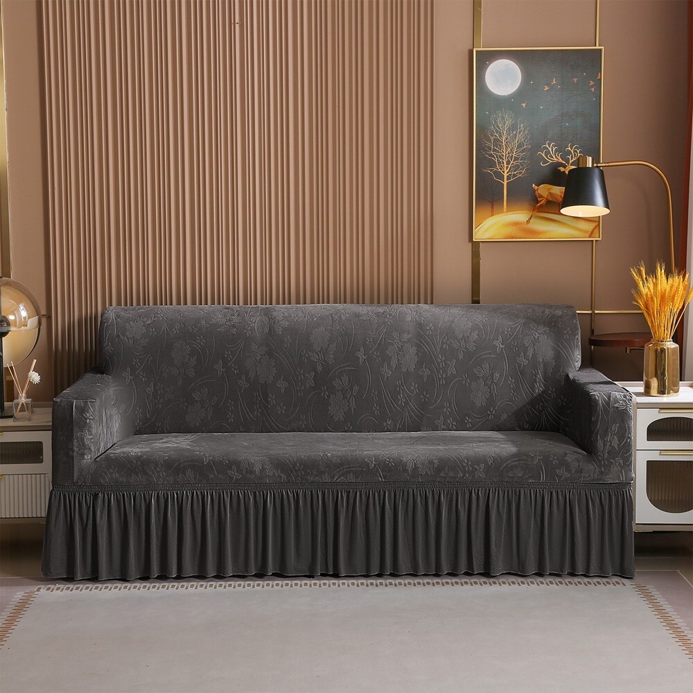 Velvet Sofa Covers Stretch Non Slip Soft Slipcover Armchair Anti Cat Scratch