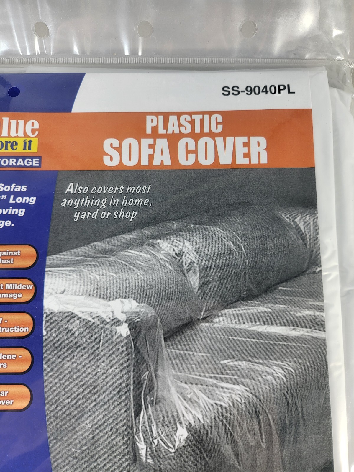 Value Store It Plastic Sofa Cover SS-9040PL Protects Sofas Up To 116″