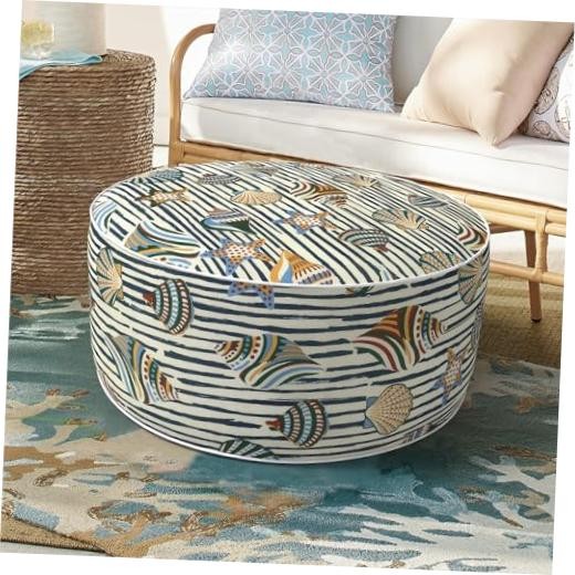 Inflatable Ottoman Stool D21 xH9 for 21″D x 21″W x 9″H Crayon Shells