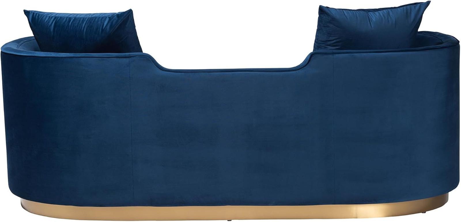 Navy Blue Velvet Sofa with Brushed Gold Metal Legs – Glam & Luxe Design