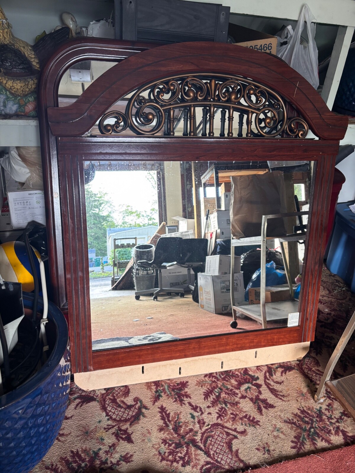 Large Wood Framed Mirror Length 54 inches by Width 45 inches