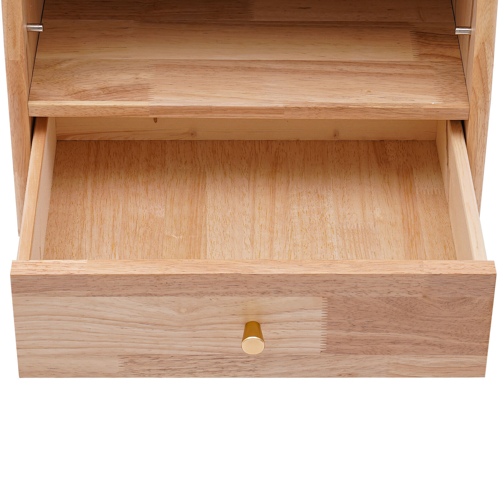 43.5*40*48cm Rubberwood Bedside Cabinet Bedroom Storage Cabinet With 2 Drawers