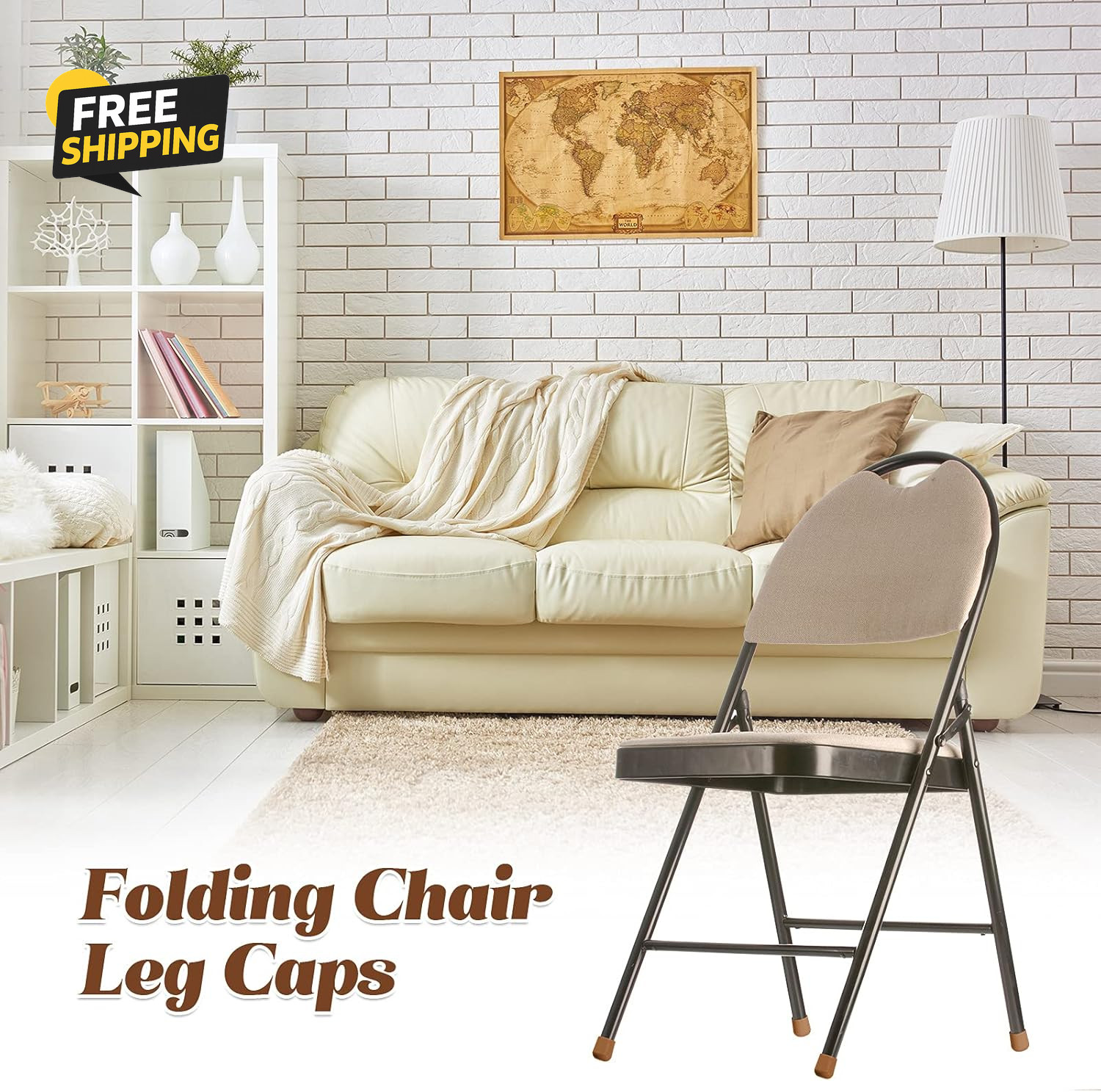 36 Pieces 7/8 Inch Folding Chair Leg Caps Heavy-Duty Plastic Chair End Caps
