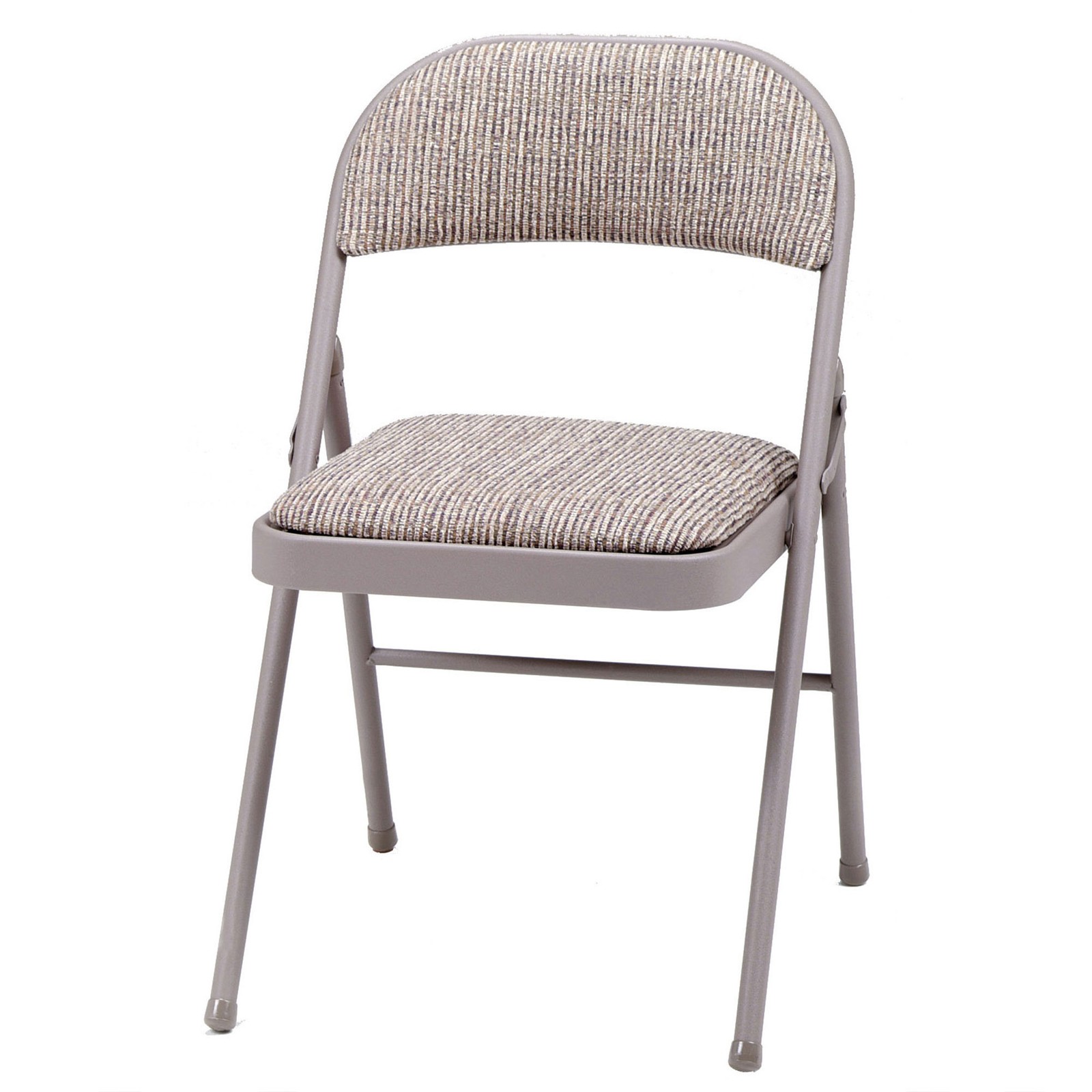 MECO Sudden Comfort Deluxe Metal Fabric Padded Folding Chair Set, Gray (12 Pack)