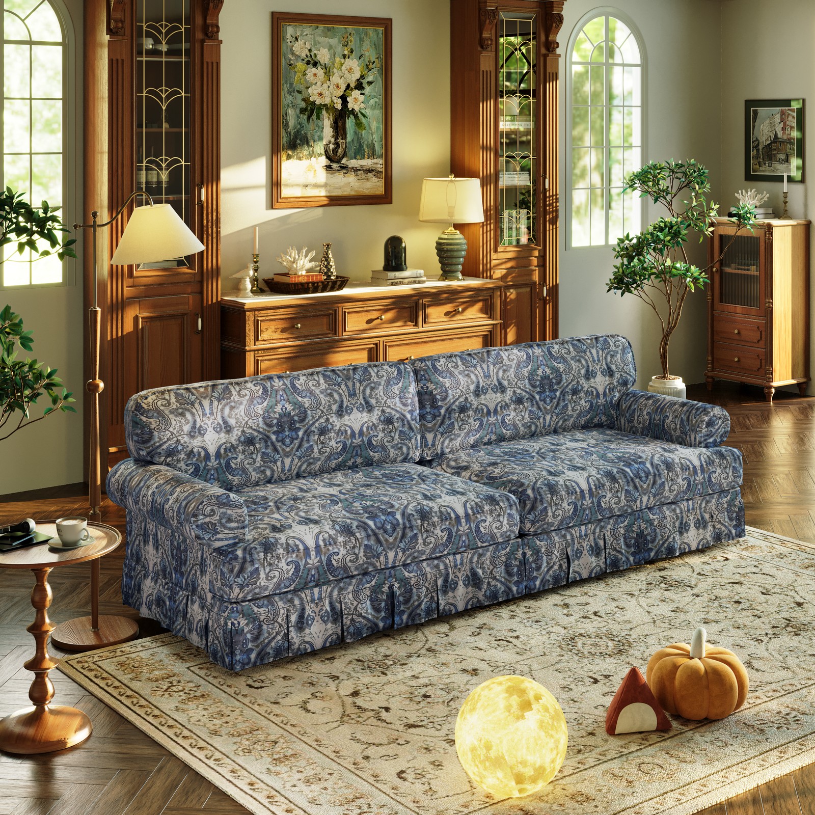 93.7″Luxuriously Comfortable 4-Seater Cloud Couch,Oxford Fabric Sofa with Elegan