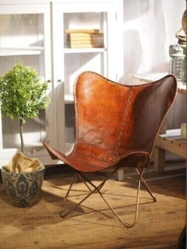 Butterfly Brown Living Room Leather Cover With Iron Frame New
