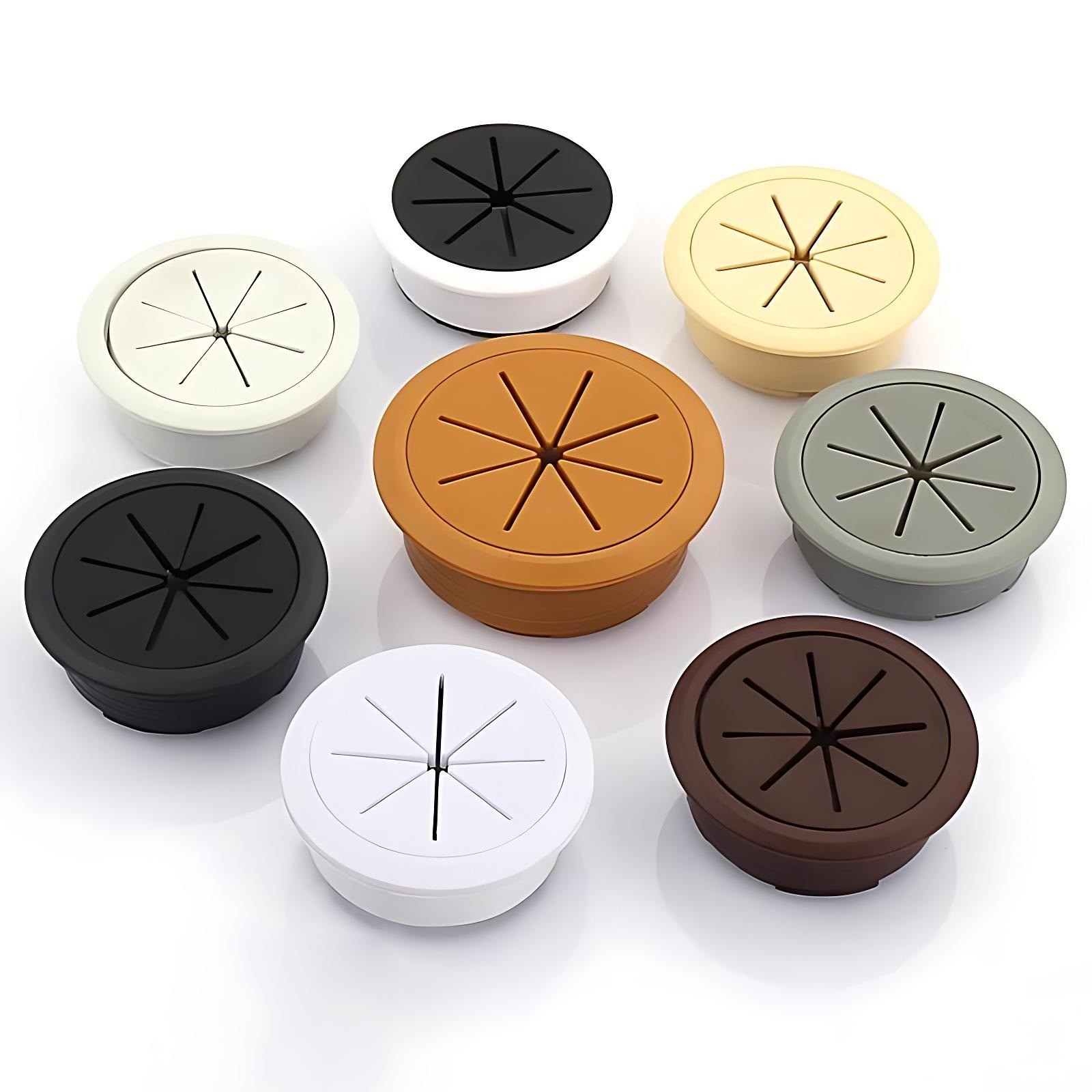 Plastic PC Computer Desk Cable Tidy Premium Outlet Wire Cord Grommet Hole Cover