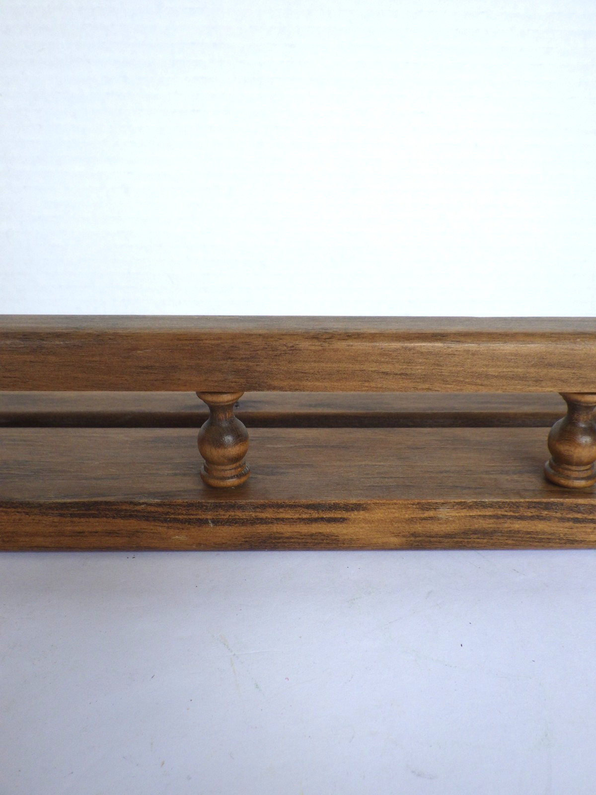 Vintage Wood Floating Wall Shelf Spindle Rail Plate Groove 24” Long