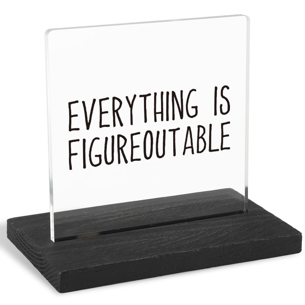 Motivational Office Desk Decor for Women, 4 inches x 4 inches, Transparent