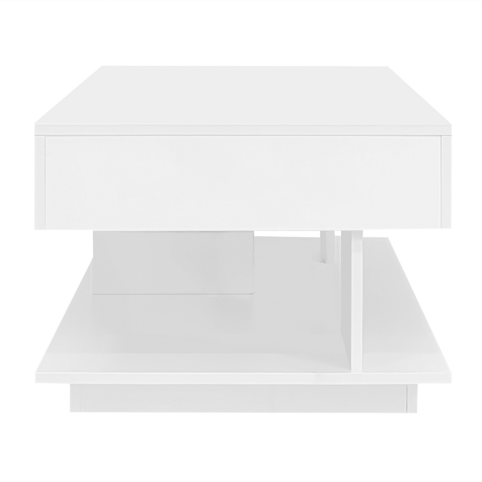 41-77″ Extendable Coffee Table Hidden Storage Compartment Center Table LED Light