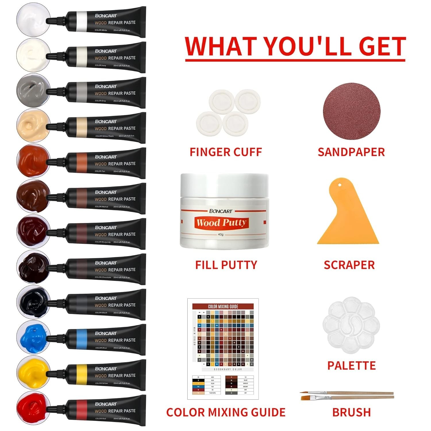 Wood Furniture Repair Kit Wood Filler Scratch Crack Hole Discoloration