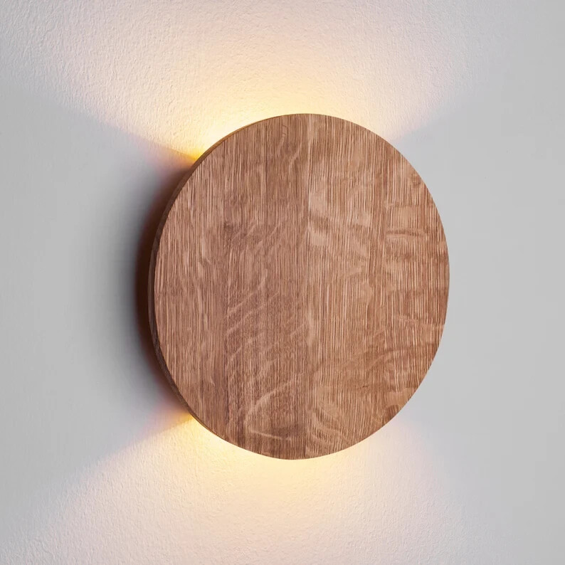 Hand Crafted Round Modern Sconce Wall Lighting Plug in Wall Room Decorative Lamp