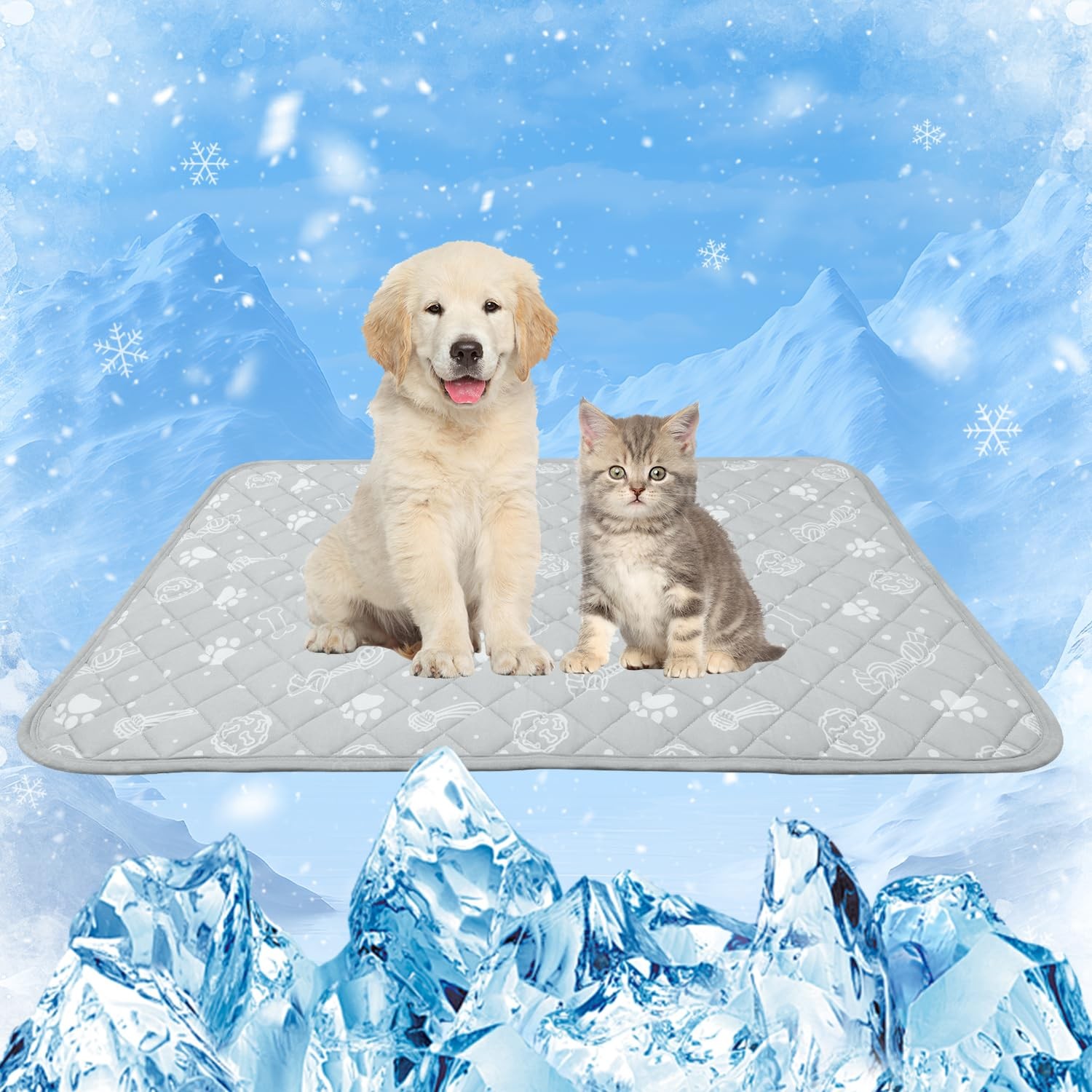 Mh Mylune Home Dog/Cat Cooling Mat Cool-Chill Cooling Fiber Endothermic Color
