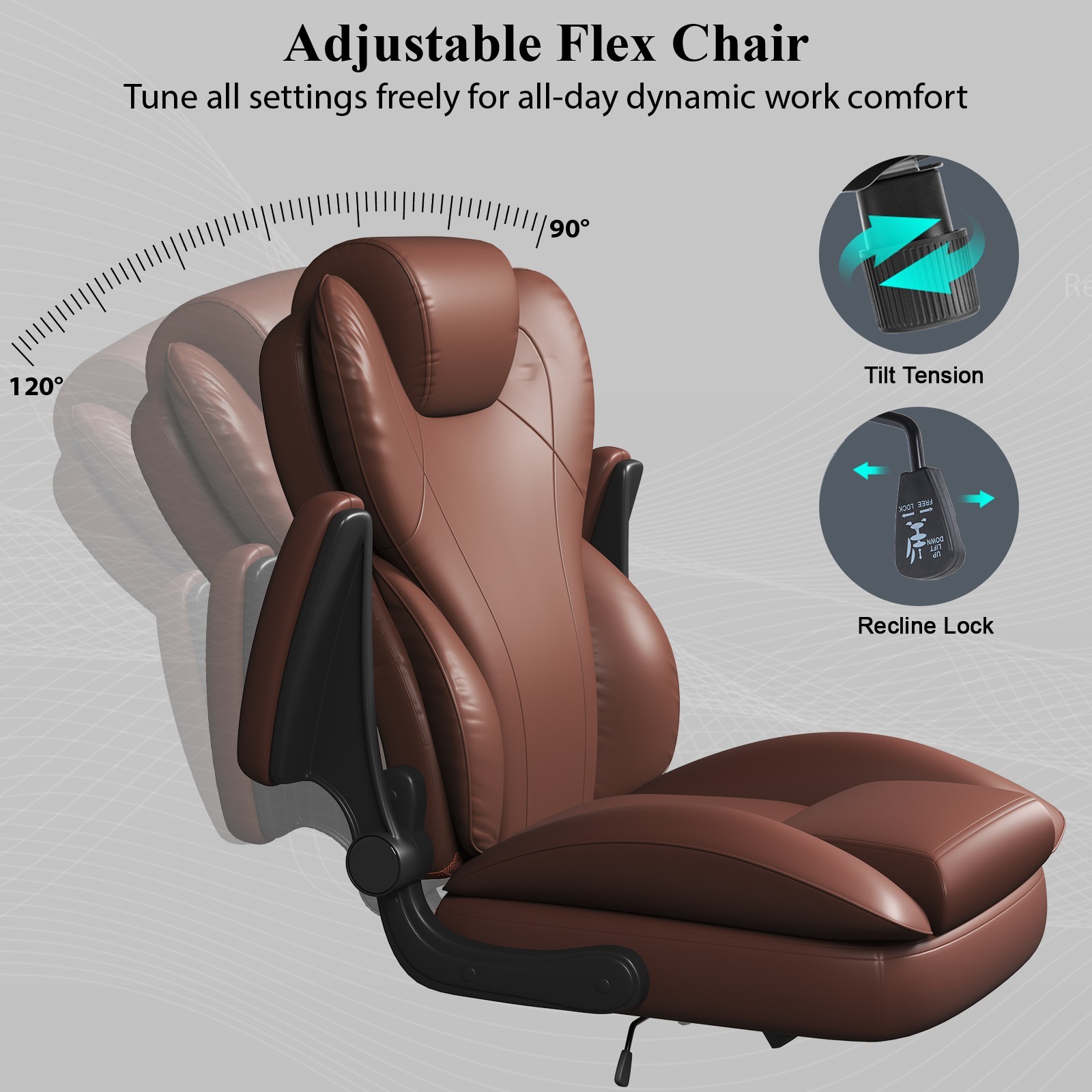 Big and Tall Office Chair Reclining High Back Leather Computer Chair