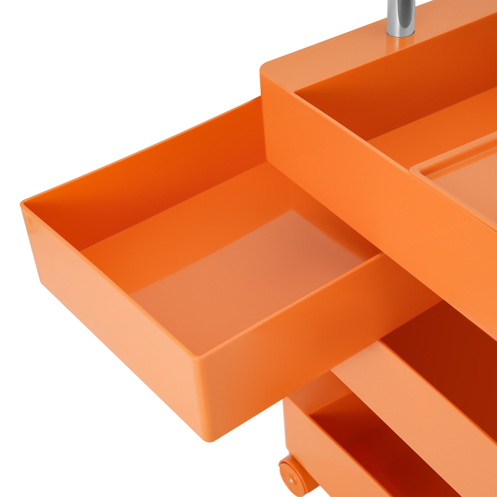 5 Tiers 360-degree Rotating Storage Cabinet Bobby Cabinet w/Wheel Orange