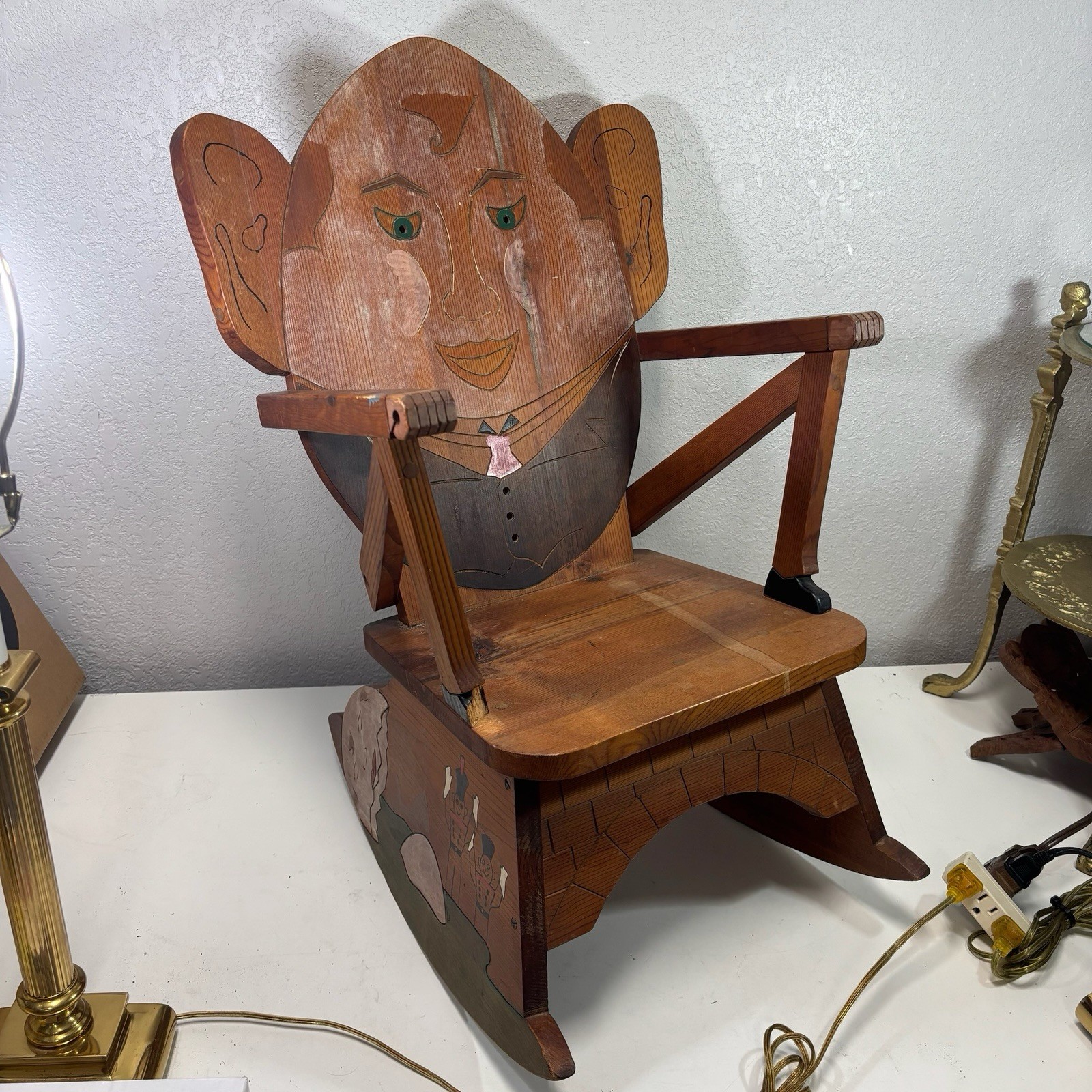 OOAK Artisan Handcrafted Child’s Rocking Chair Nursery Humpty Dumpty 1980’s USA