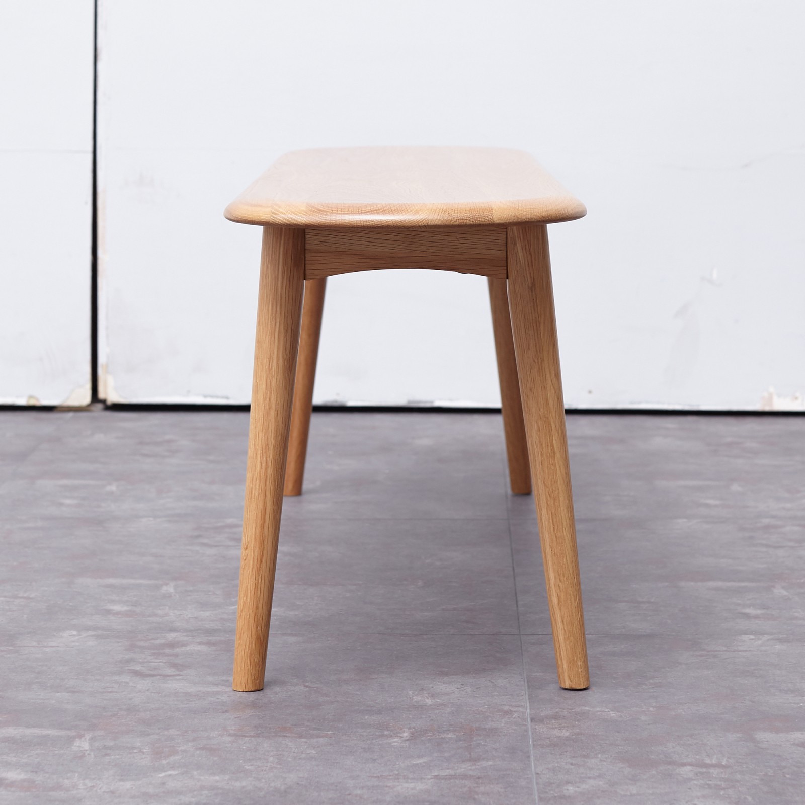Solid Oak Wood Dining Bench Half-Round Design 47.2 in