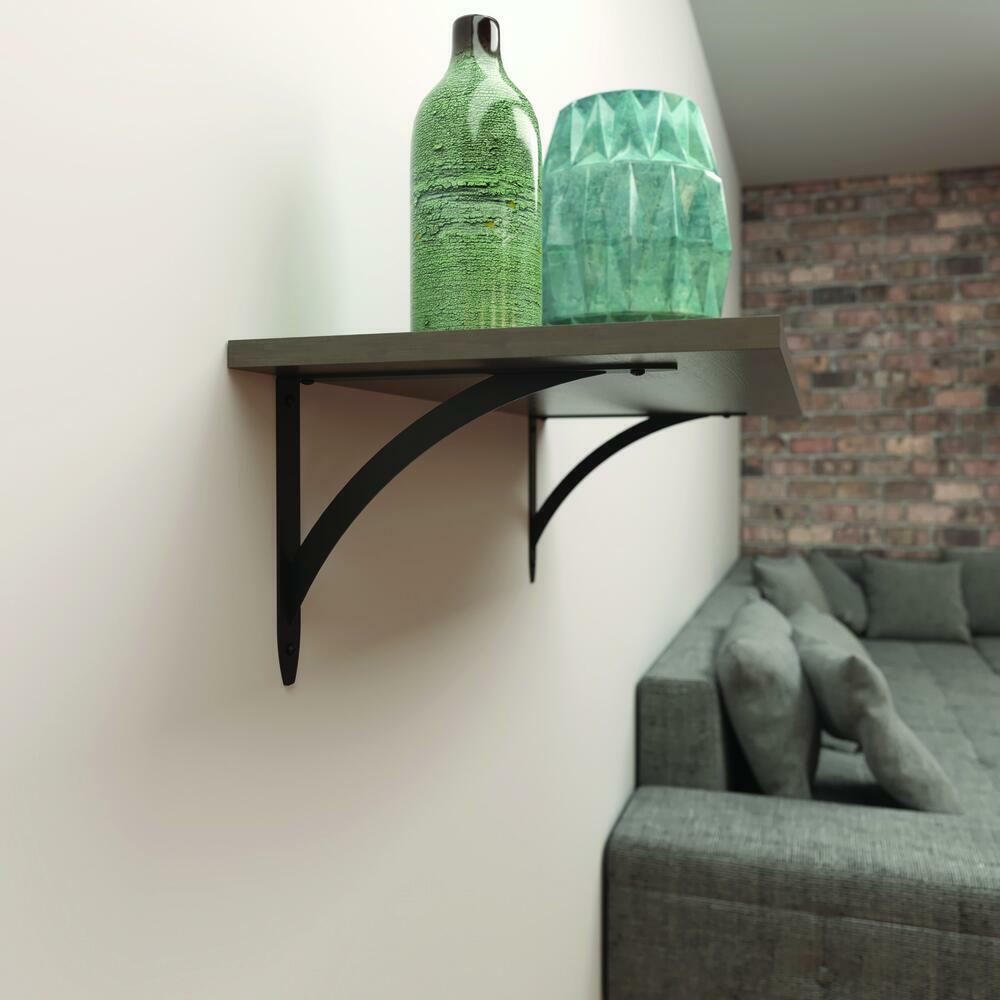 Pair 10″ Black Decorative Elegant Shelf Countertop Steel Bracket 100lb. Capacity
