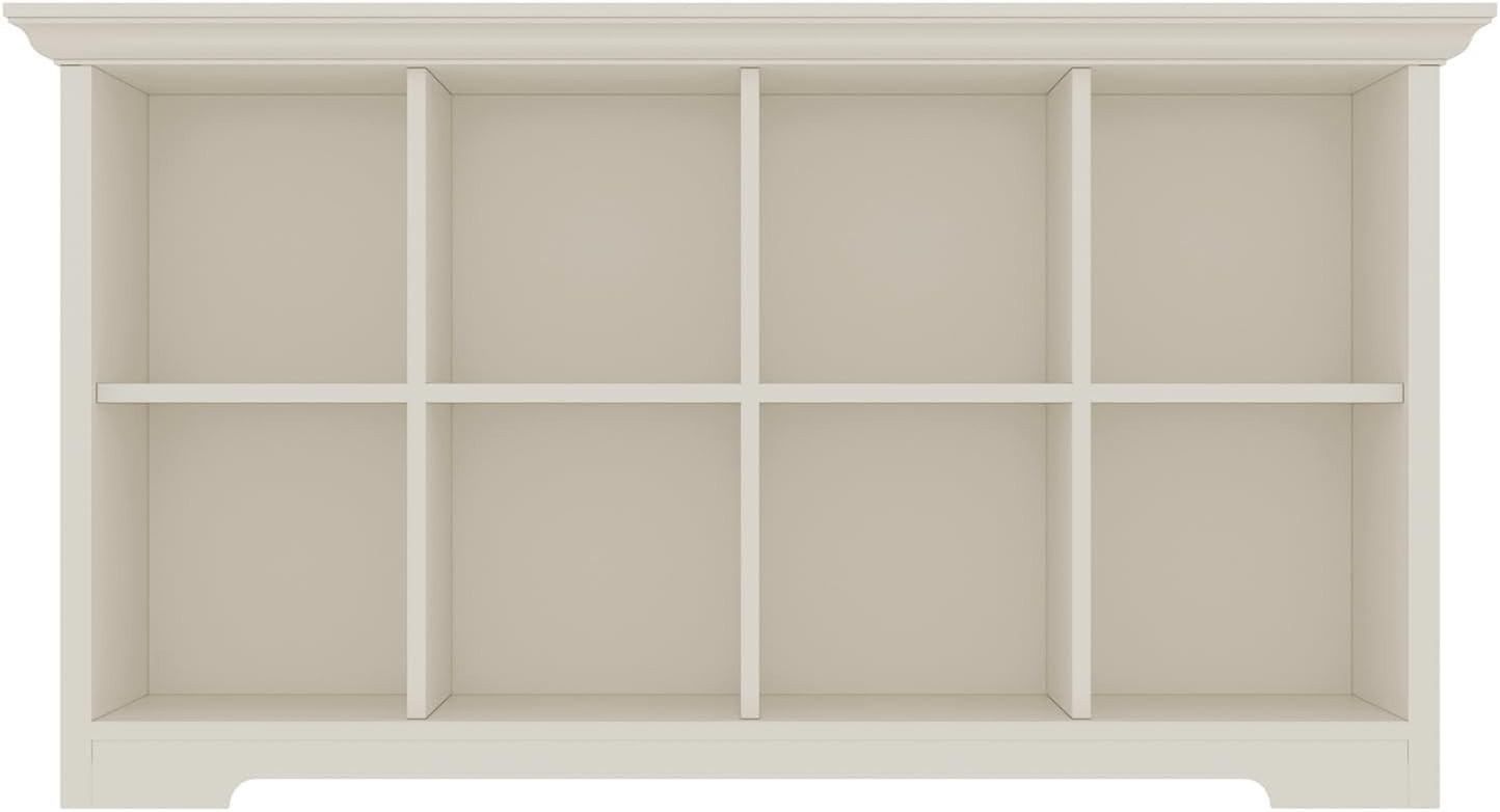 8-Cube Open Bookcase w/ Base,2-Tier Low Cabinet Fits 11×11″ Bins,for Living Room