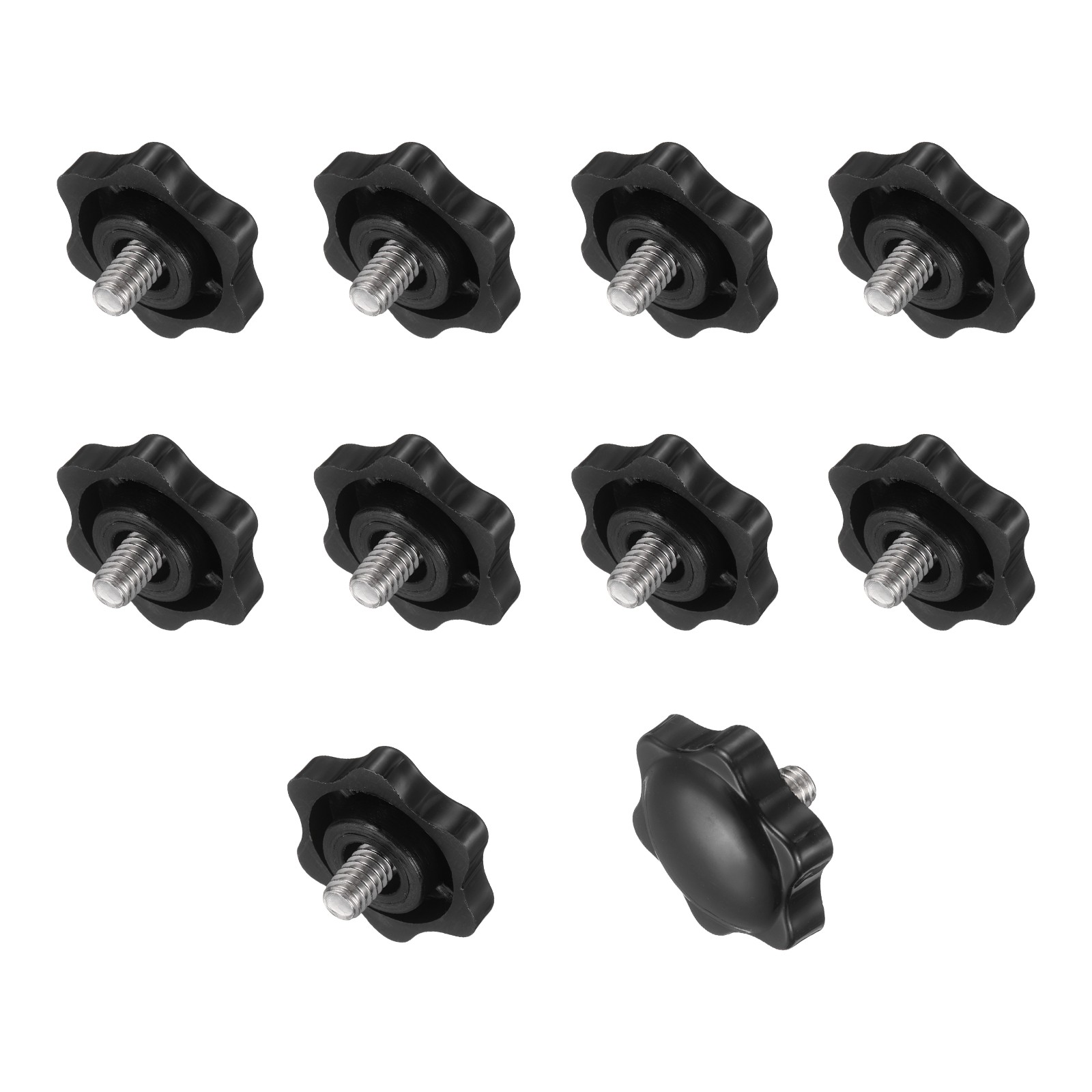 10Pcs 1/4″-20 Star Knobs, 0.3″ Stud Plastic Male Thread Clamping Hand Knob