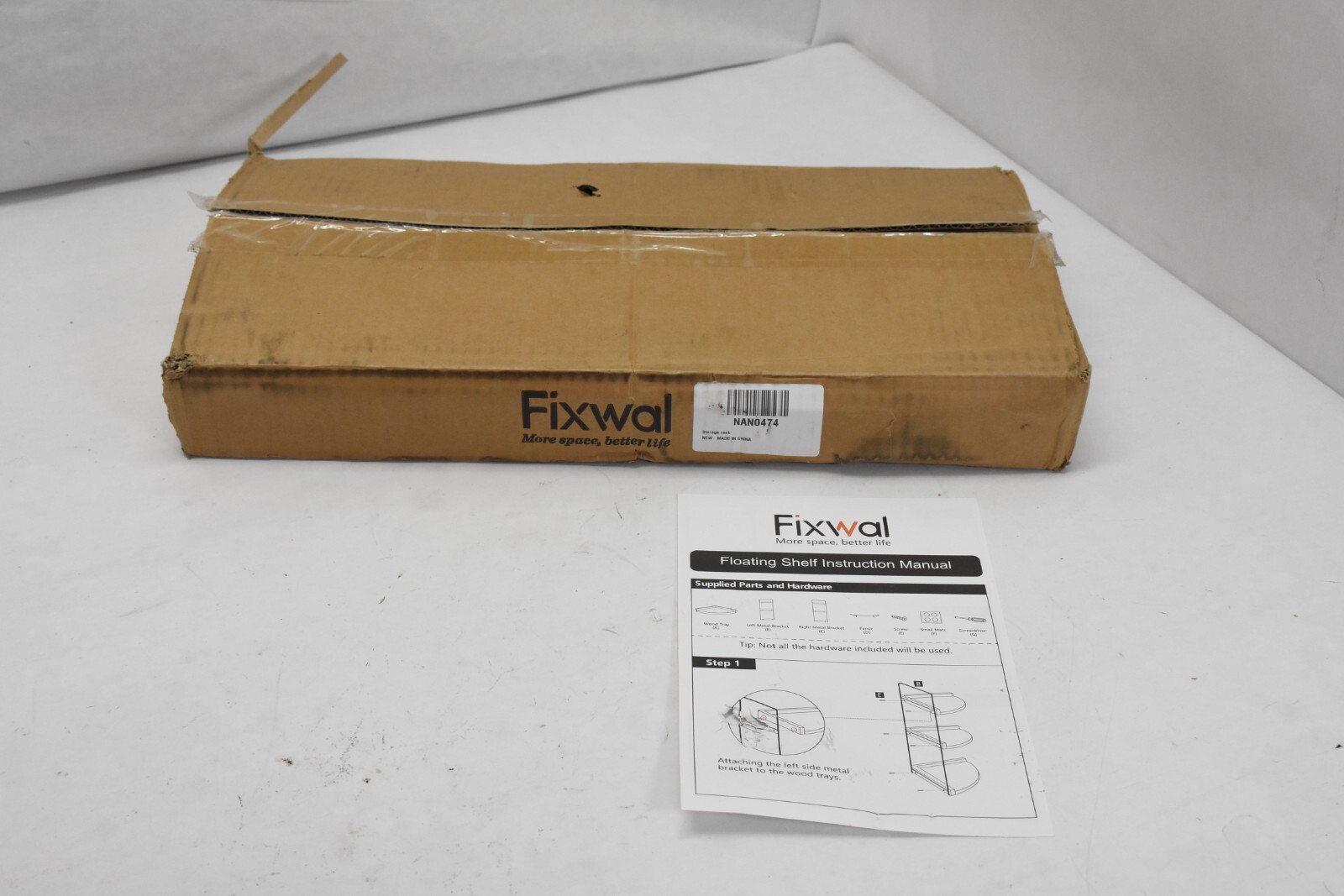 Fixwal Floating Shelf Storage Rack NAN474 Corner Counter Organizer 2 Tier Black