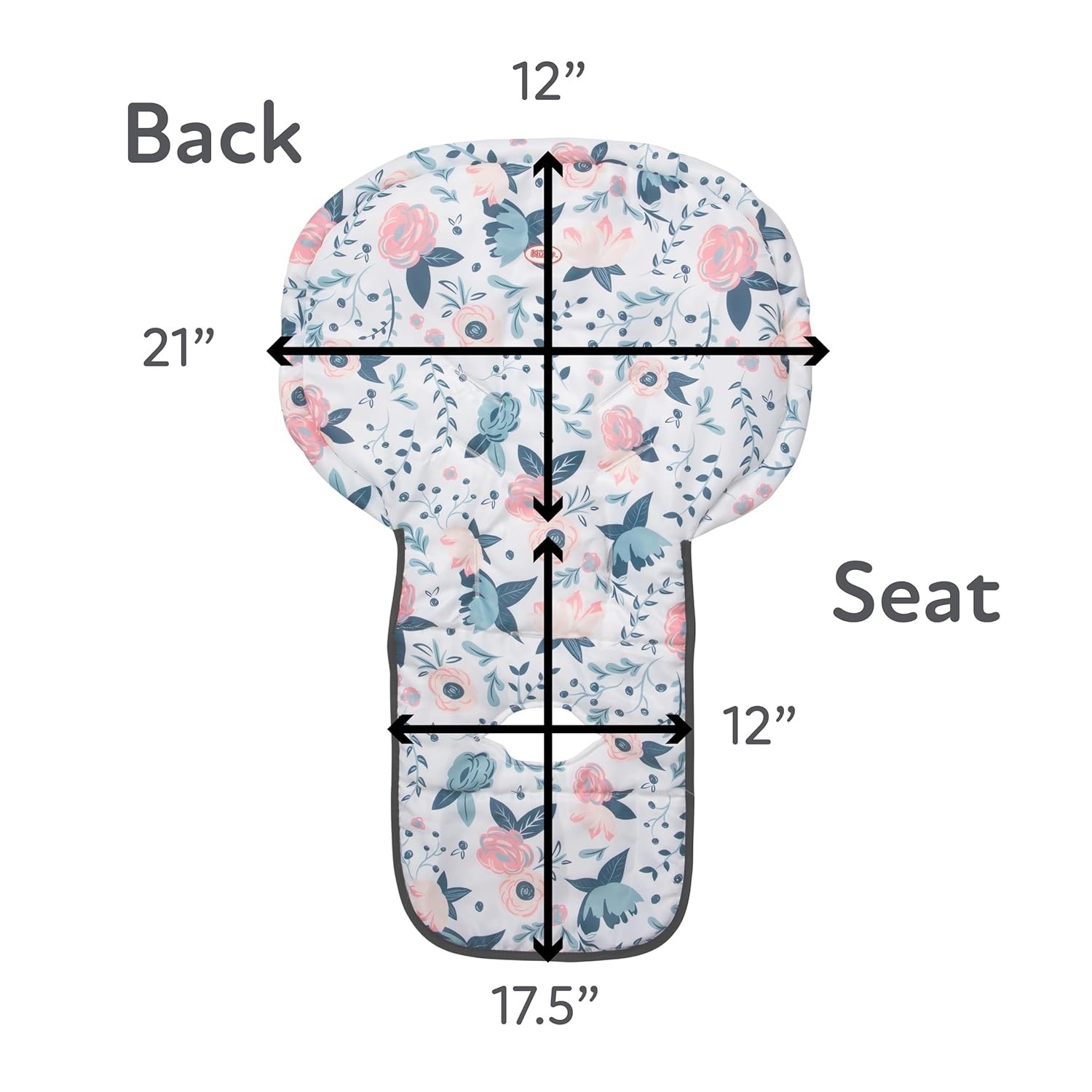 Floral Print High Chair Cover – Water-Resistant, Plush & Secure Fit 3/5 Point
