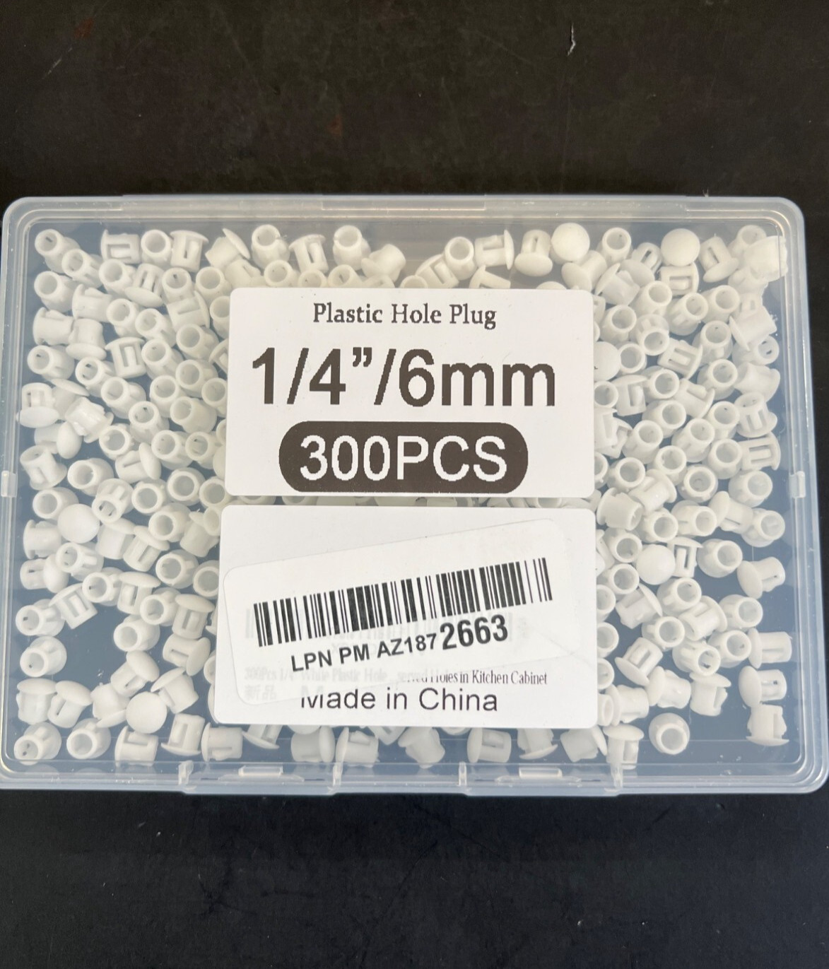 Plastic Hole Plug 1/4″ 6mm 300 Pieces White Durable Material For Furniture & Cab