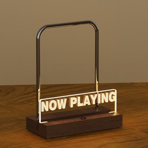 Vinyl Record Storage Holder, Walnut Wood Record Holder with Holder-Warm light