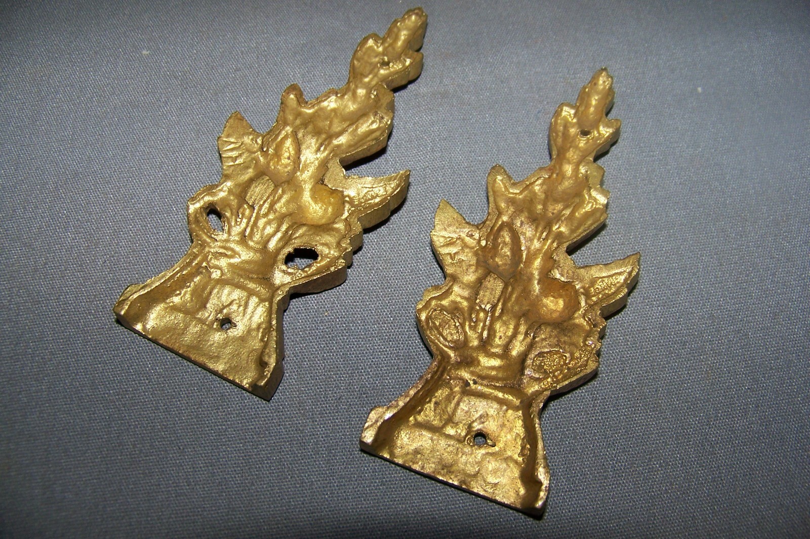 Two, SMALL, Vintage, Solid Brass, Decorative Ormolu – See Tone Description