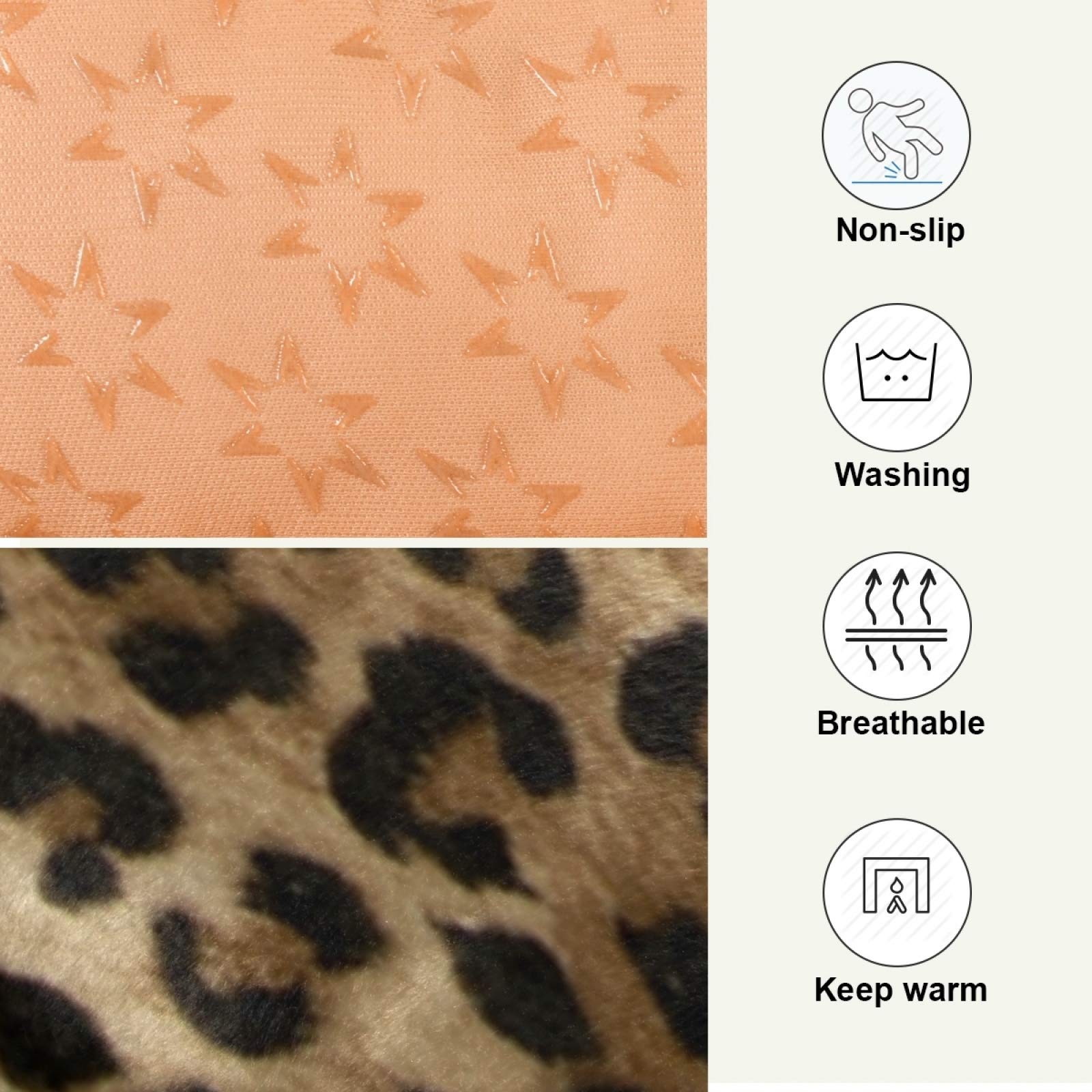Blueangle Vintage Leopard Print Dog Cat Bed Comfortable Pet Bed Ultra Soft