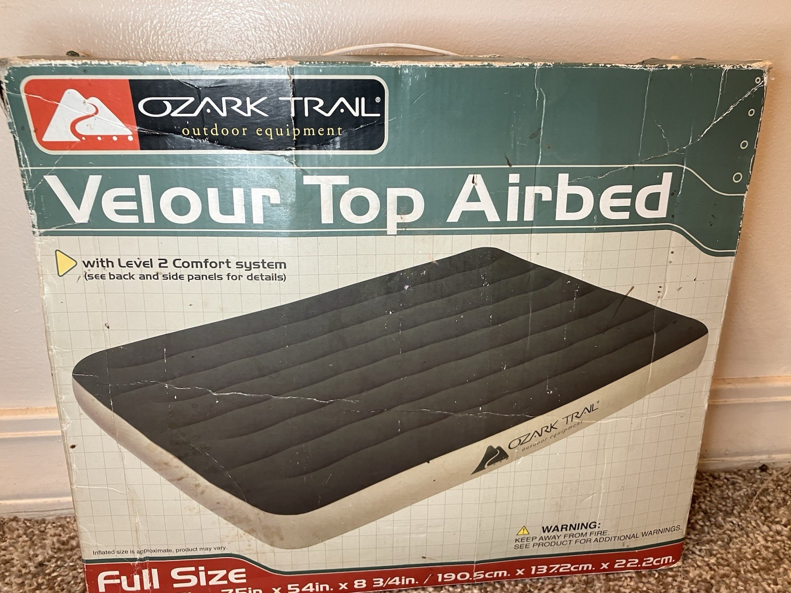 Ozark Trail Velour Top Full Size Air Mattress Waterproof Used Once