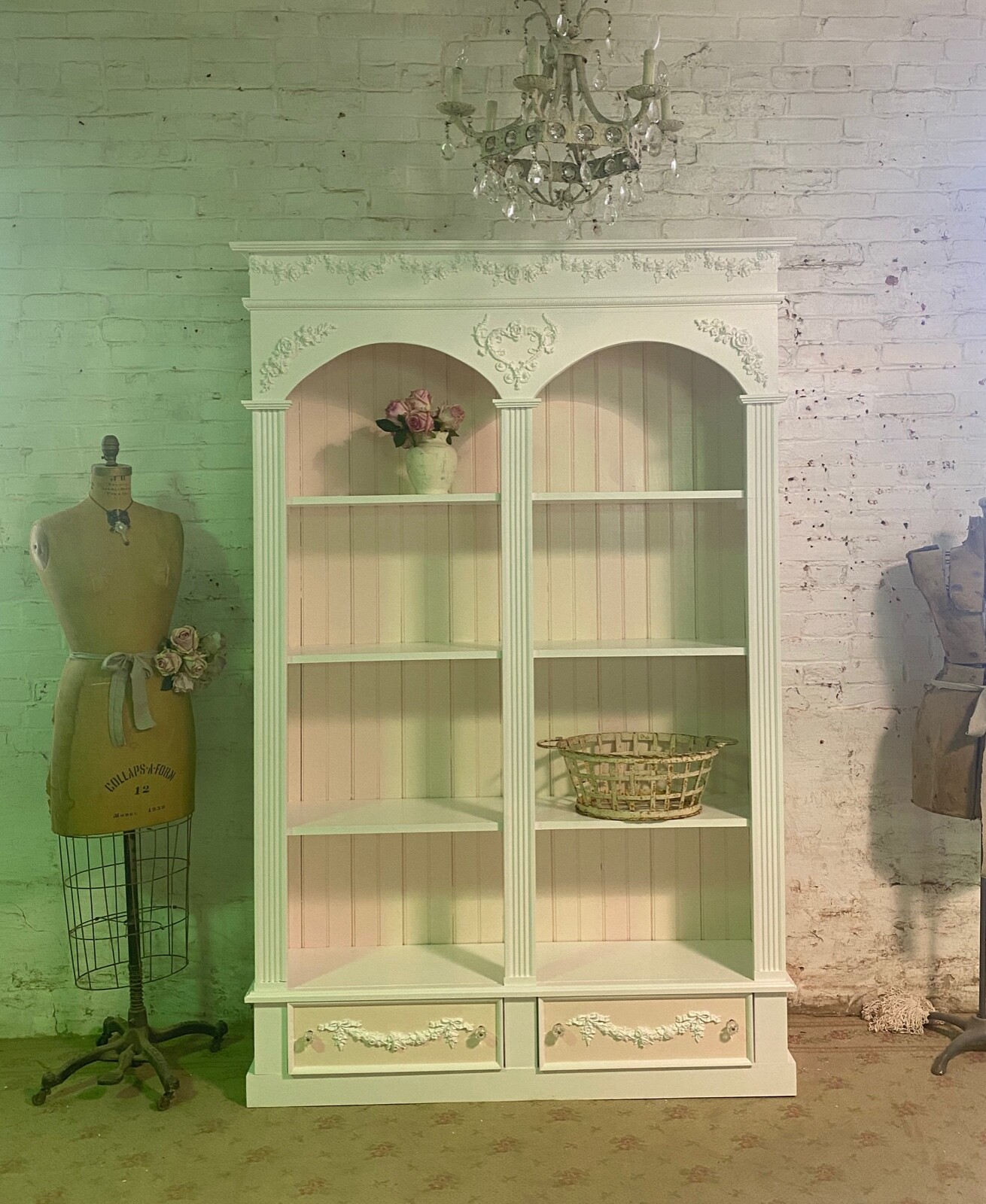 Painted Cottage Shabby Chic French Bookcase Hand Made