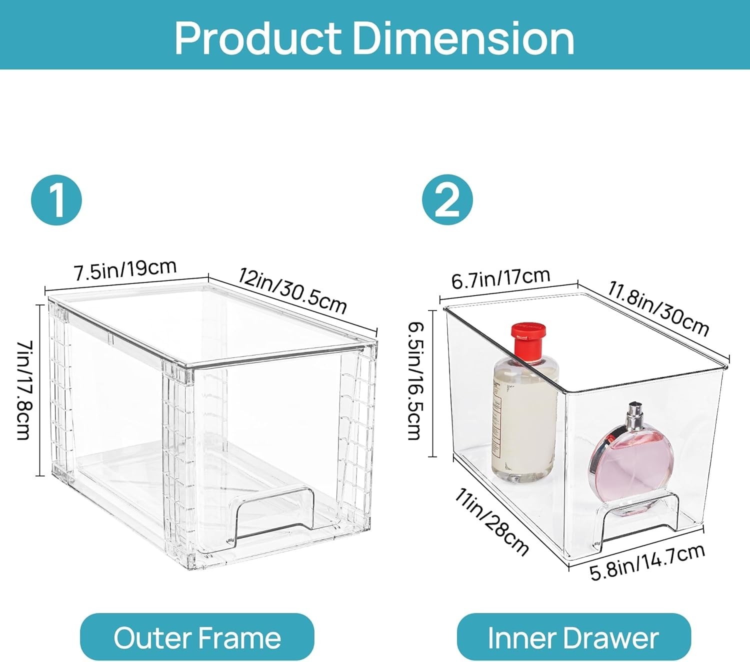 Clear View Multi-Use Acrylic Storage Bins – Easy Assembly & Space Saver
