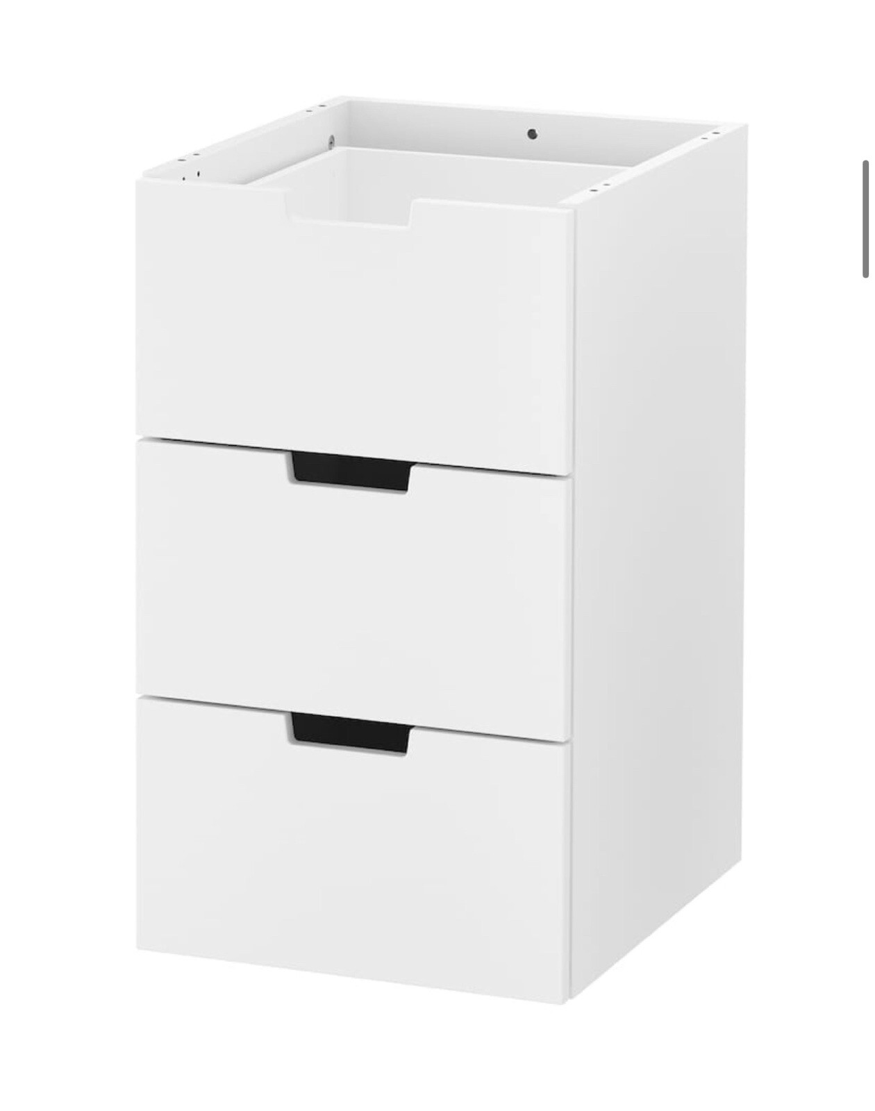 IKEA Nordli modular 3 drawer white chest 15 3/4” W x 18 1/2” D x 26 3/4” H