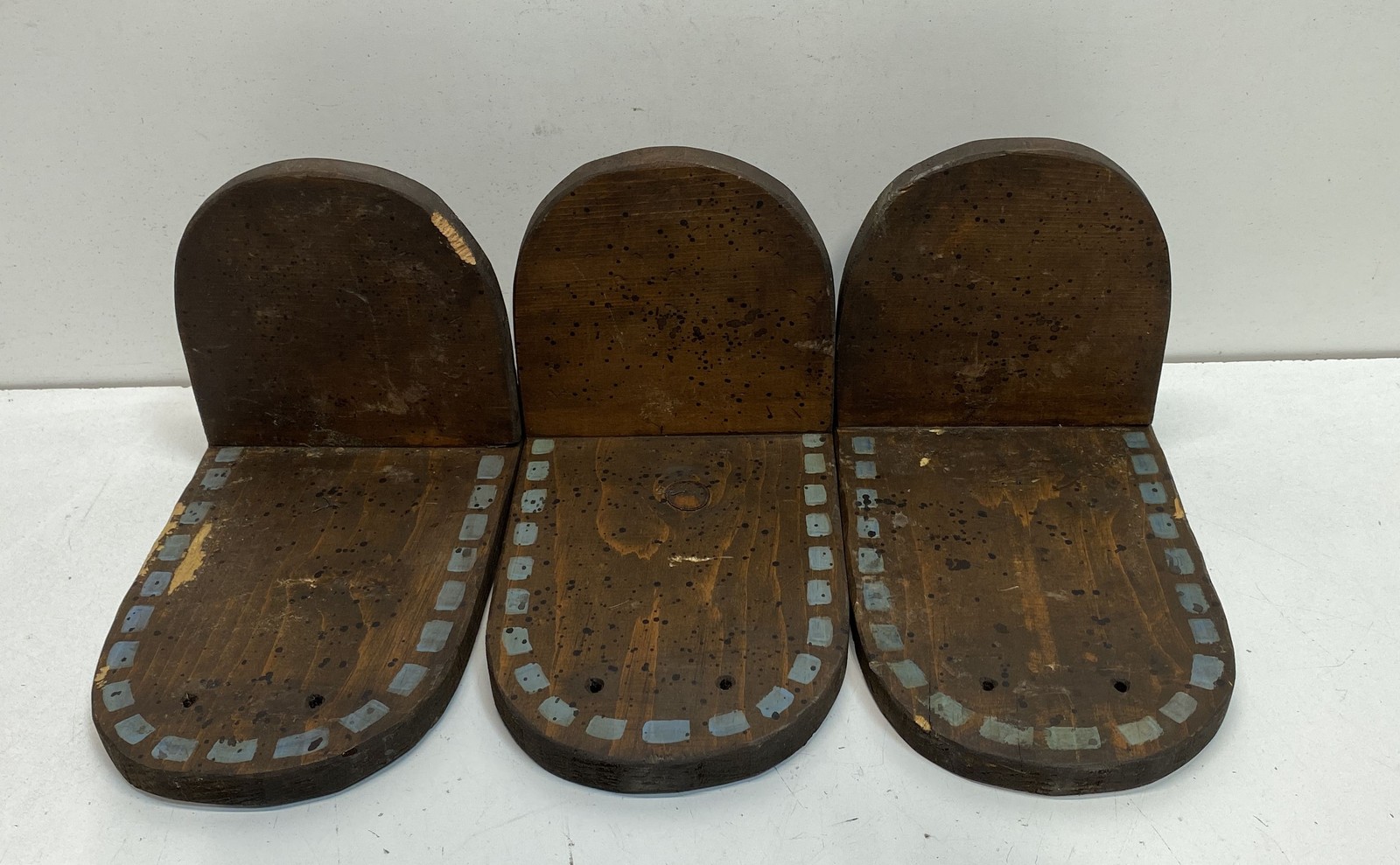 Vintage Wooden Wall Shelves Lot of 3 Hand Painted Decorative Display Stands